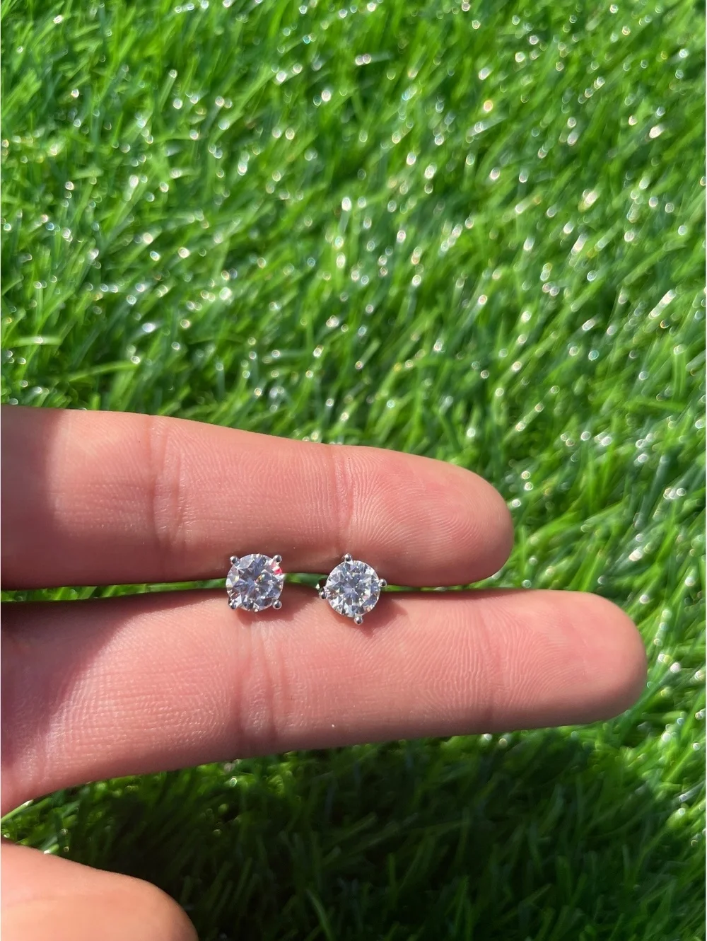 Sterling Silver Cubic Zirconia Stud Earrings